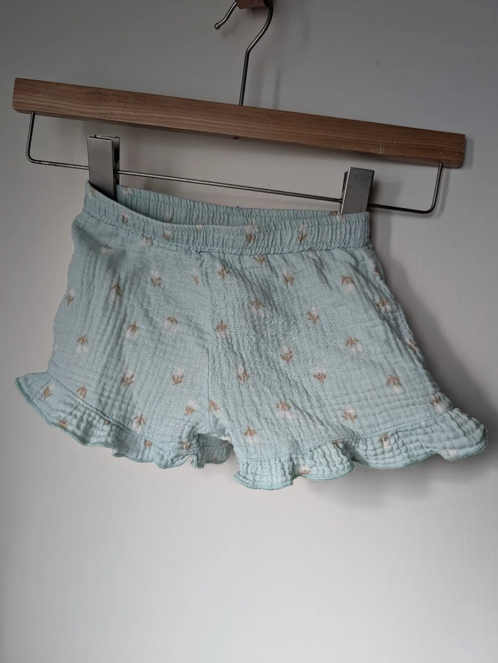 Girls' Mint  Cotton Peasant Top with Matching Shorts